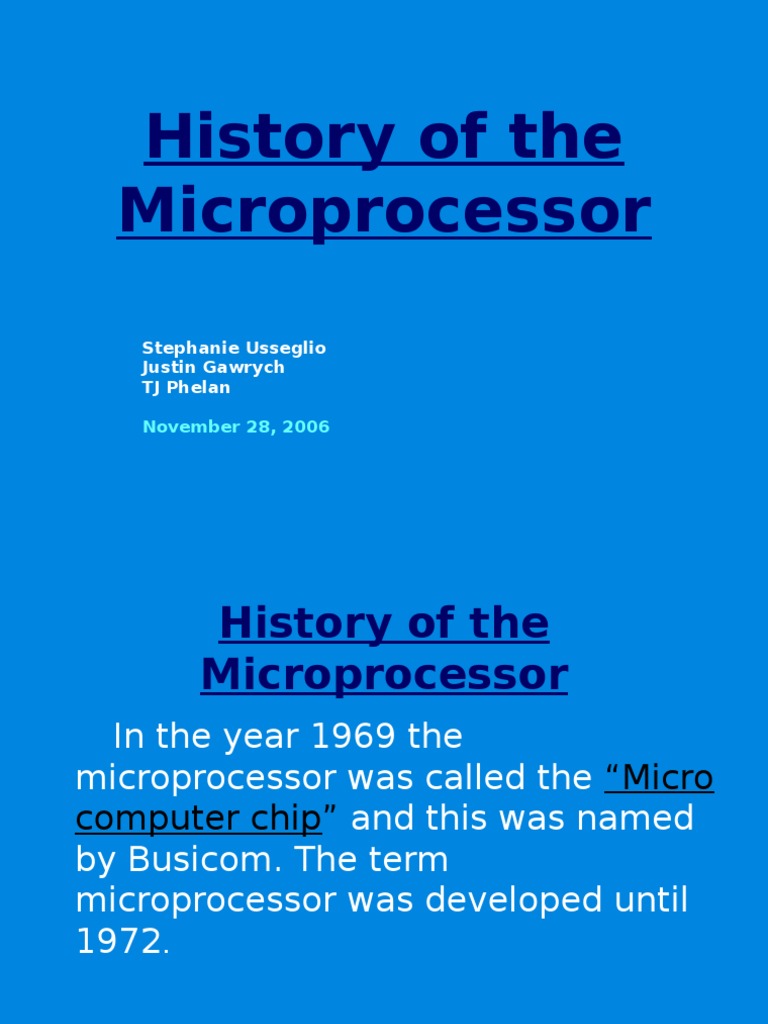 History of The Microprocessor PDF