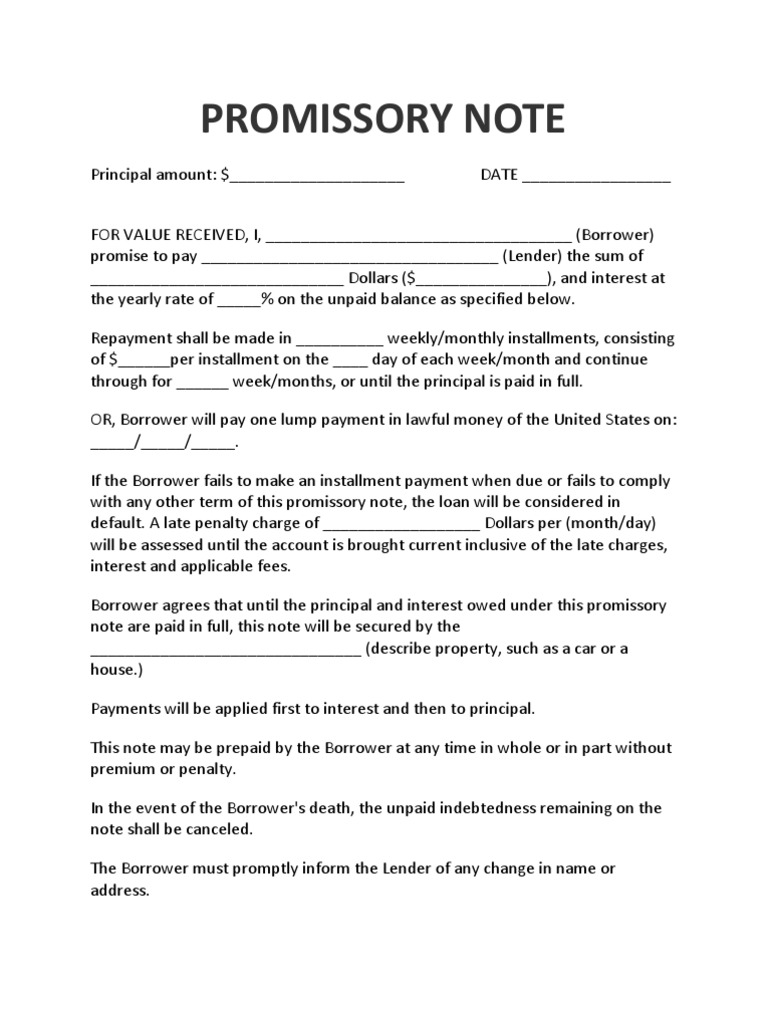 Promissory Note | PDF