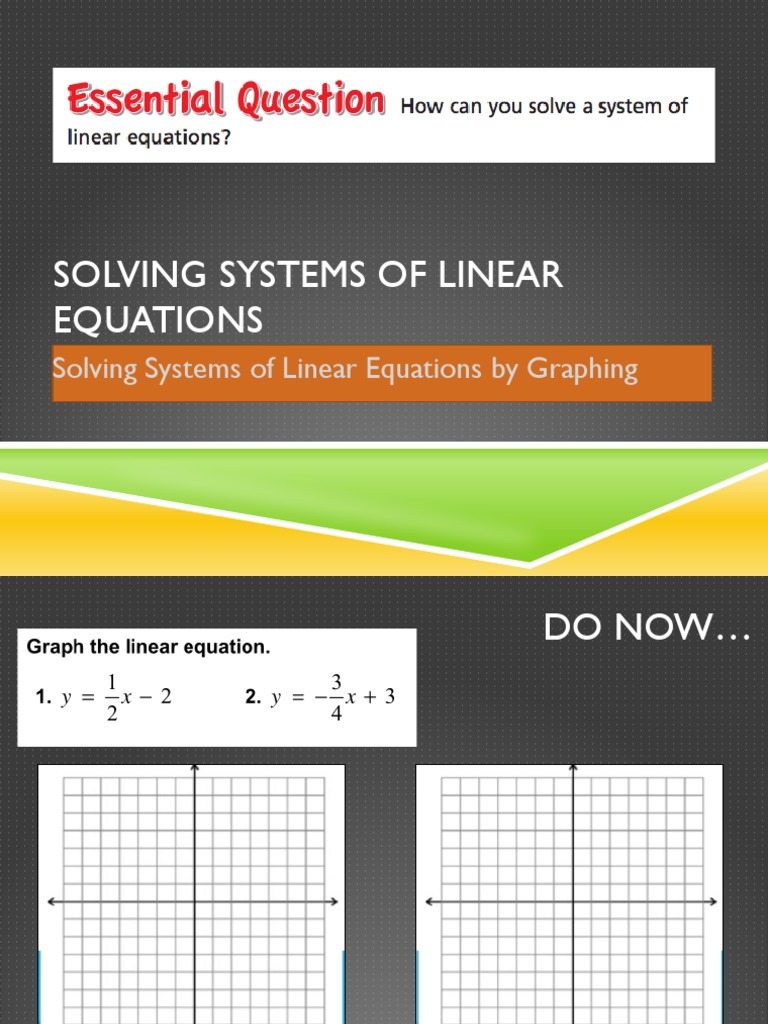 Graphing Systems of Linear Equations | PDF | System Of Linear Equations ...