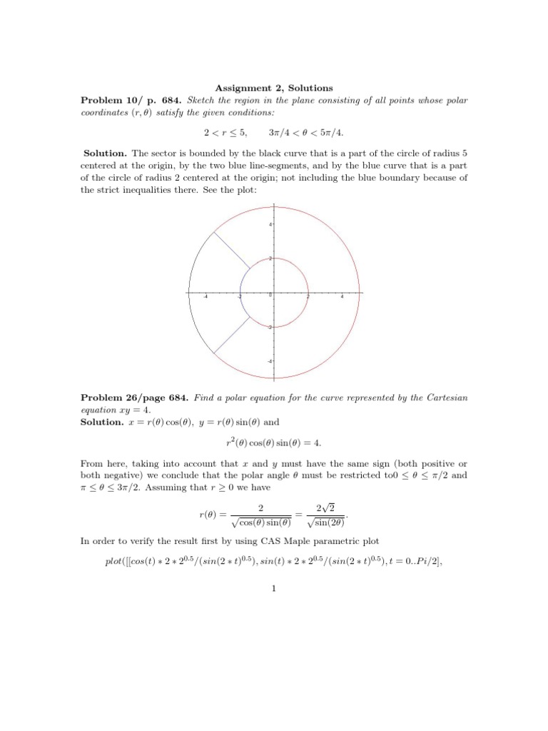 Assignment 2 Solutions Mathematical Analysis Algebraic Geometry