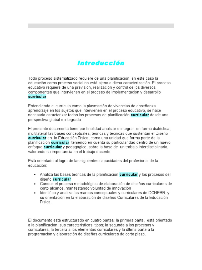 Planificacion Curricular | PDF | Plan de estudios | Evaluación