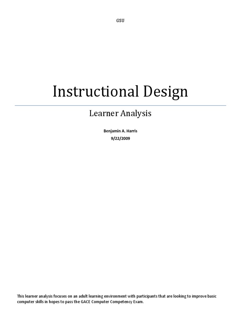 Adult Learner Analysis for GACE Exam | PDF | White Americans | Learning ...