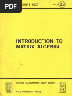 Introduction to Matrix Algebra