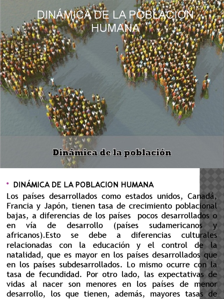 Diapositivas Dinamica de La Poblacion Humana PDF Migración humana Población