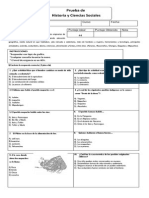 Prueba de Historia y Ciencias Sociales precolombinas