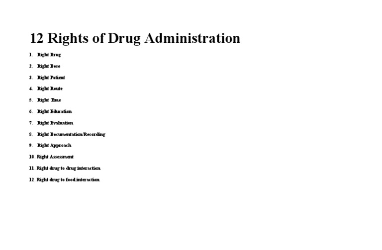 12 Rights of Medication Administration | PDF