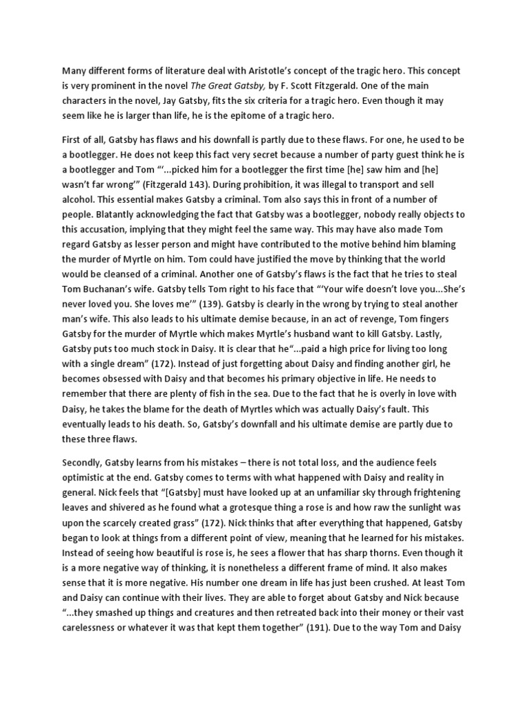 Essay On Materialism In The Great Gatsby