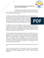 Los y Las Estudiantes de Colombia Exigimos Que Se Suspenda La Guerra