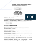 Programa de Seguridad y Salud en El Trabajo en La Empresa Internacional de Fluidos