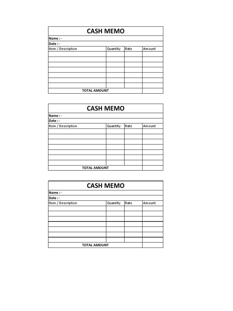 Cash Memo | PDF