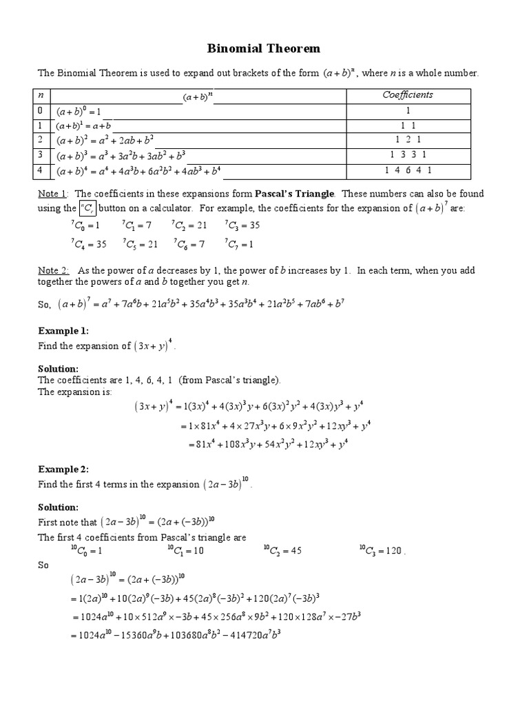Binomial Theorem Ab N Coefficients Ab Ab A Abb Ab A Ab Ab B Ab A Ab Ab Ab B Combinatorics Algebra
