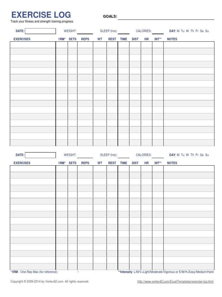 Exercise Log | PDF
