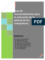 Guía de Recomendaciones para La Valoración de La Aptitud de Los Trabaja PDF