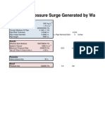 Maximum Pressure Surge Generated by Water Hammer: Parameters