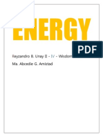 Energy: Eyzandro B. Unay II - Wisdom - Rs. Ma. Abcedie G. Amistad