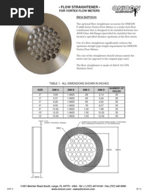 0497 4 Flow Straightener Catalog Sheet 05 14 Pdf Pipe Fluid Conveyance Valve