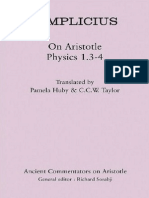 Simplicius Huby Taylor TR 2011 SIMPLICIUS On Aristotle Physics 1 3 4 PDF