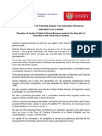 Discurso de La Vicerrectora de La Universidad de Sídney