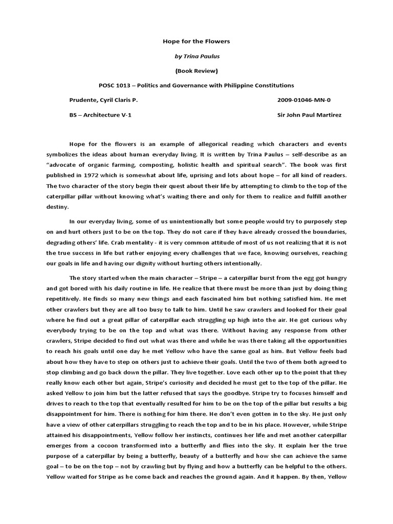 Hope For The Flowers PDF Butterfly