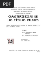 características titulos valores