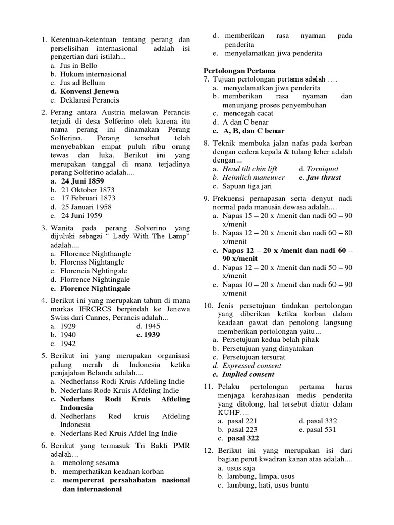 Soal Pmr Wira