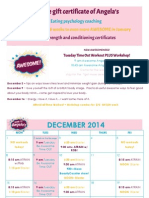 December 2014 Workout Schedule