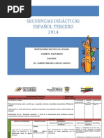 Secuencia tercer grado español