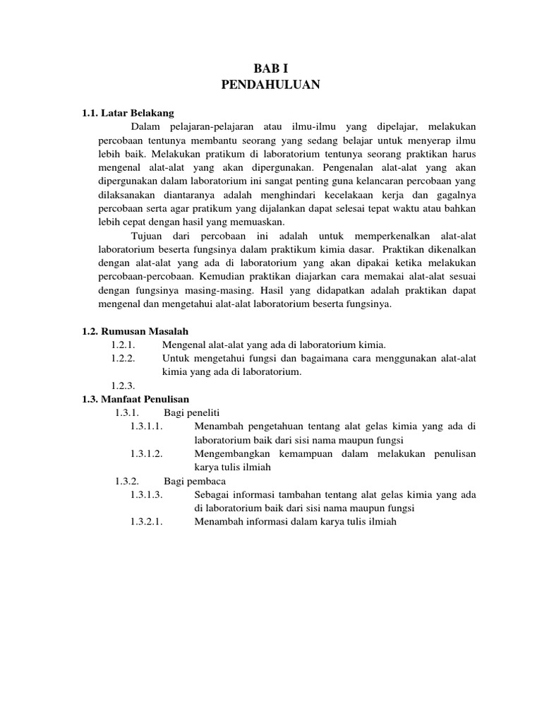 Jurnal Pengenalan Alat Laboratorium Kimia Dasar Berbagai