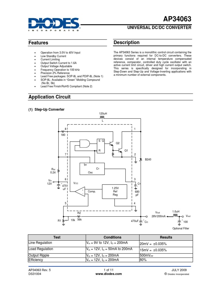 Ap34063 Universal DC-DC Converter | Download Free PDF | Electric Power ...