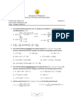 Complex Analysis-I - Tutorial