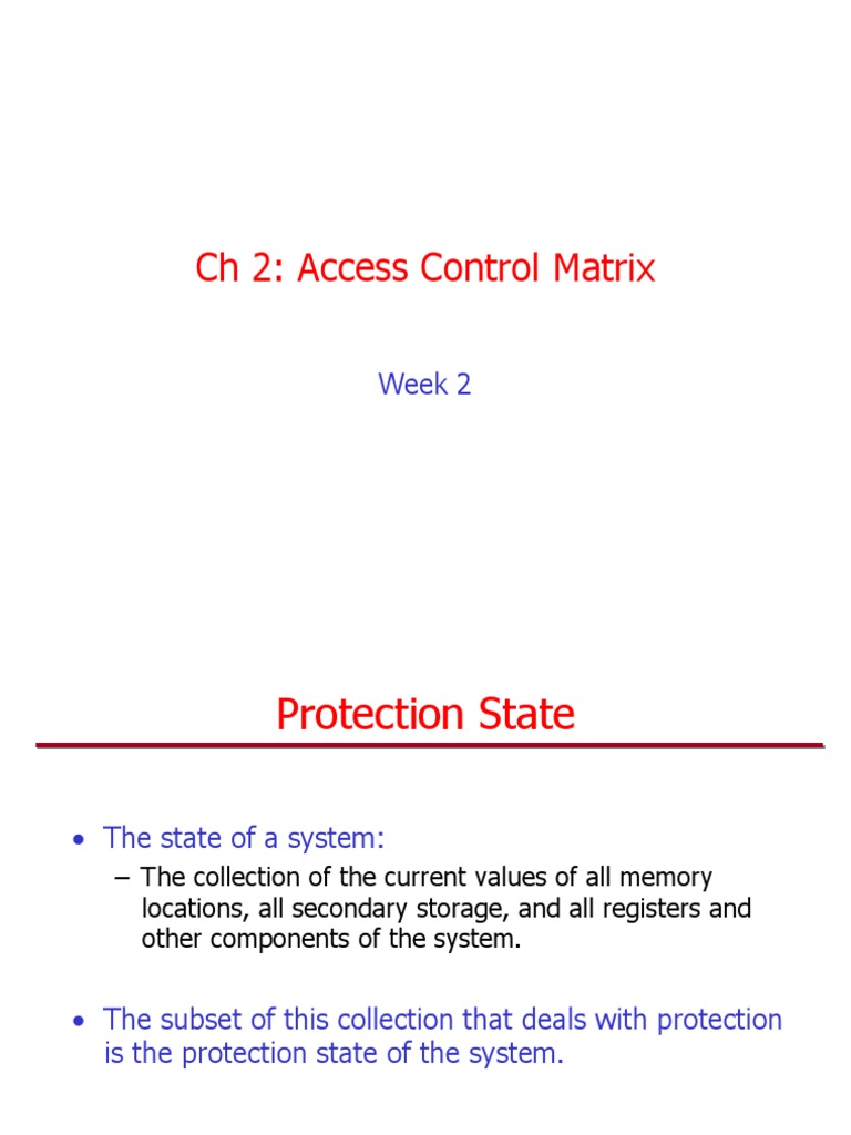 Access Control Matrix | Access Control | Databases