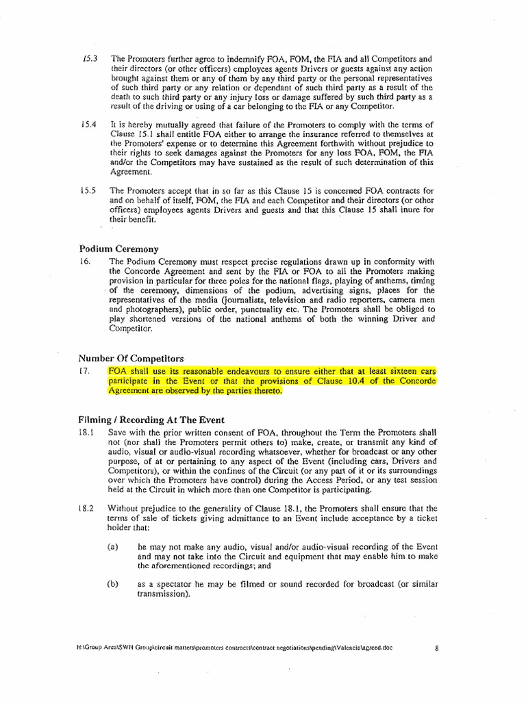 Promoter Contract PDF Government Information Justice