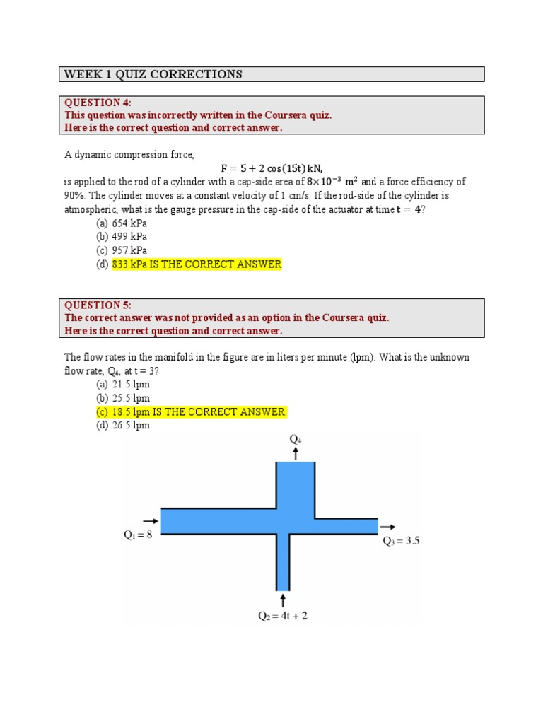 Engineering Quiz Corrections | PDF | Teaching Methods & Materials