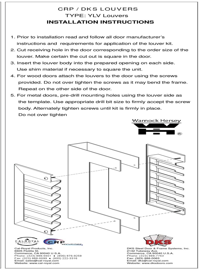 Installation Instructions - YLV Louvers PDF | PDF
