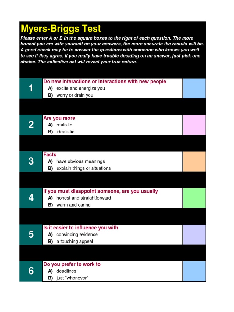 Free Myers Briggs Test | PDF | Idiom | Psychological Theories