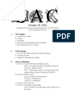 October 22, 2014: 1. PLCT Agenda