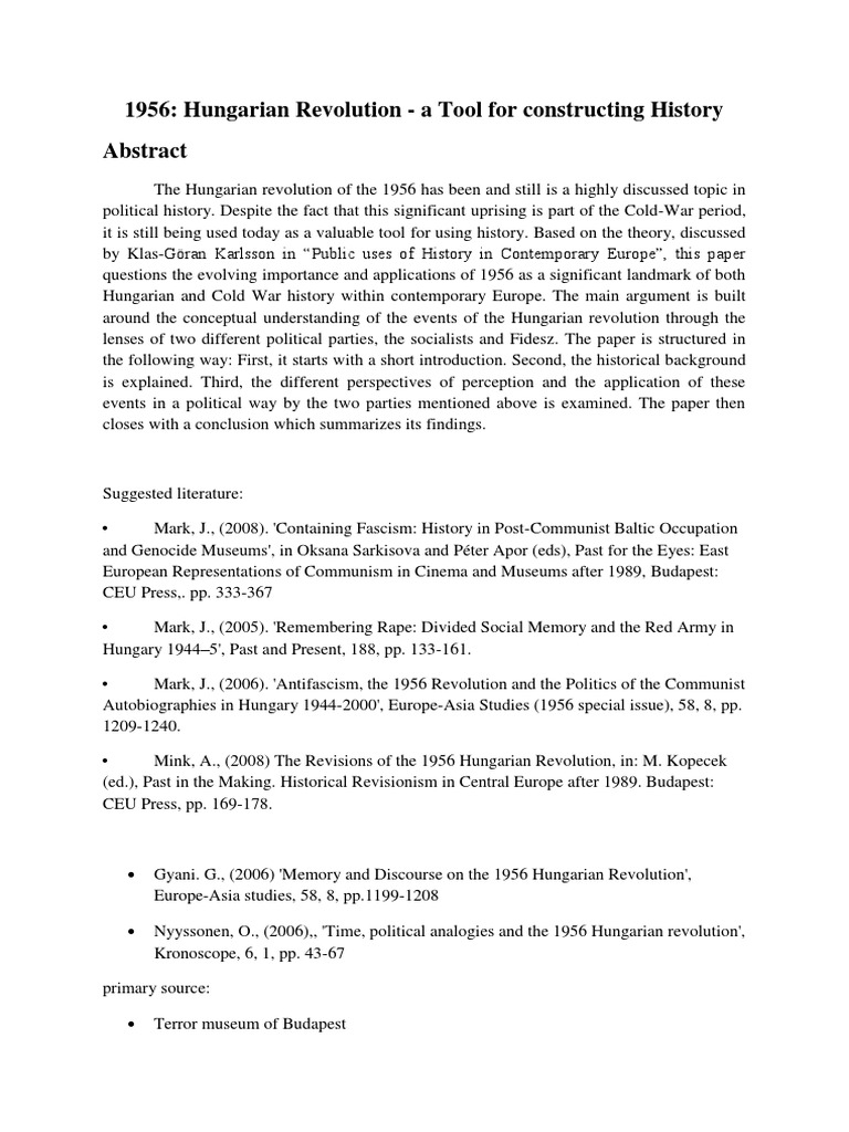 1956 Hungarian Revolution: Political Perspectives | PDF | History