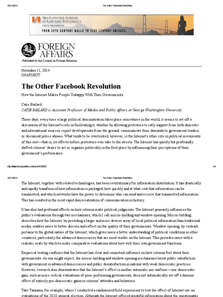 The Other Facebook Revolution | PDF | Democracy | Political Ideologies