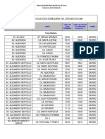 Horarios de Recoleccion Domiciliaria MML Manana