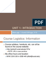 Unit 1: Introduction: Ware Pgs. 1-6 and D/W Pgs. 3-10
