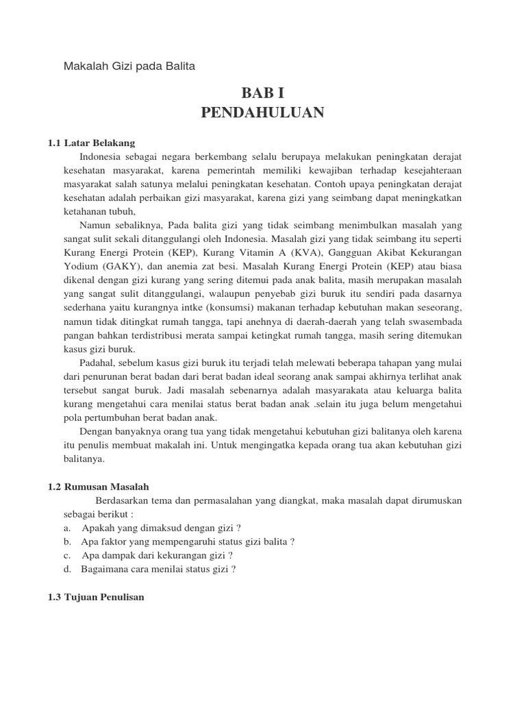 Makalah Gizi Pada Balita