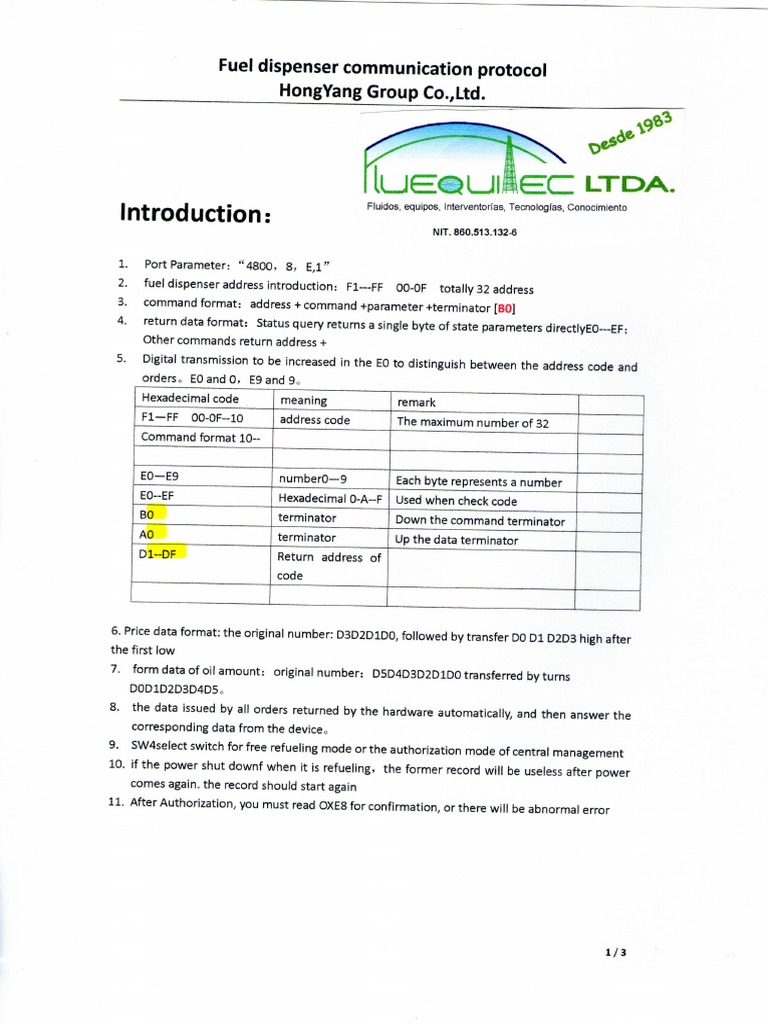 Fuel Dispenser Protocol Overview | PDF | Data Transmission | Computer ...