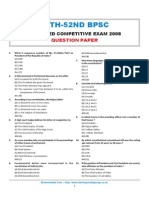 BPSC 48th-52nd BPSC Combined Competitive Exam 2008 Question Paper
