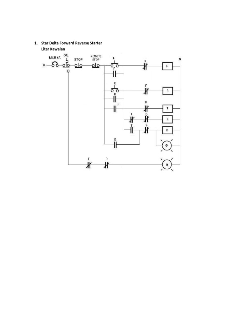 Litar Projek Kawalan Motor Forward Reverse Star Delta Litar Projek Kawalan Motor Forward Reverse Star Delta