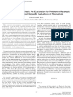 The Evaluability Hypothesis - An Explanation For Preference Reversals Between Joint and Separate Evaluations of Alternatives - Christopher Hsee