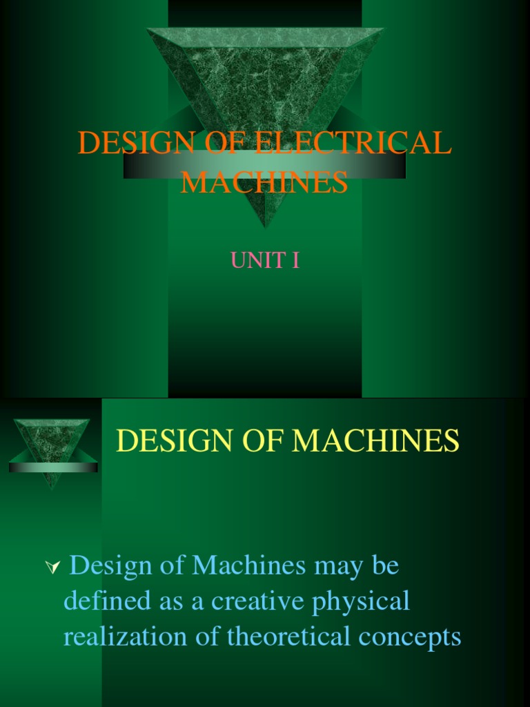 Electrical Machine Design Principles | PDF | Electrical Resistivity And ...