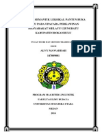 Analisis Semantik Leksikal Pantun Buka Pintu Pada Upacara Perkawinan Masyarakat Melayu Ujungbatu Kabupaten Rokanhulu