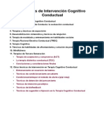 Técnicas de Intervención Cognitivo Conductual Resumen Del Libro