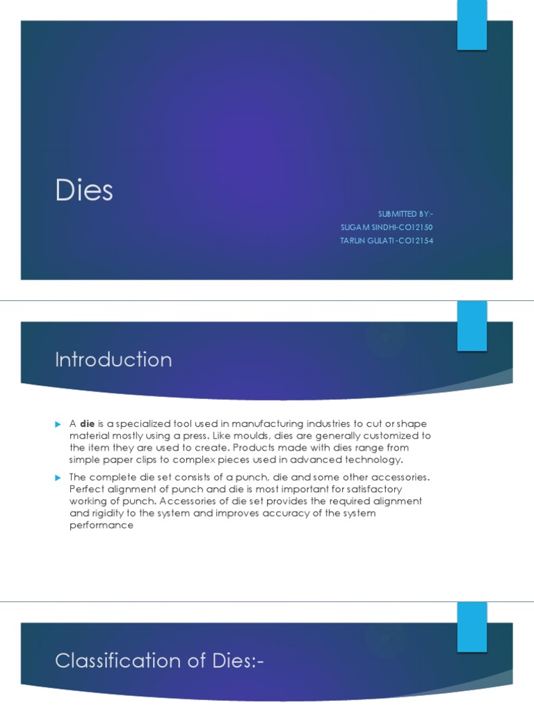 Dies | PDF | Sheet Metal | Metalworking