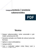 Raquianestesia - Técnica, Fármacos e Complicações